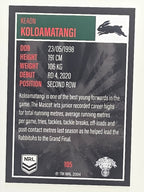 NRL 2022 Elite Base Card #105 Keaon Koloamatangi South Sydney Rabbitohs