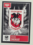 NRL 2022 Elite Base Card #109 Dragons Checklist St George Illawarra Dragons