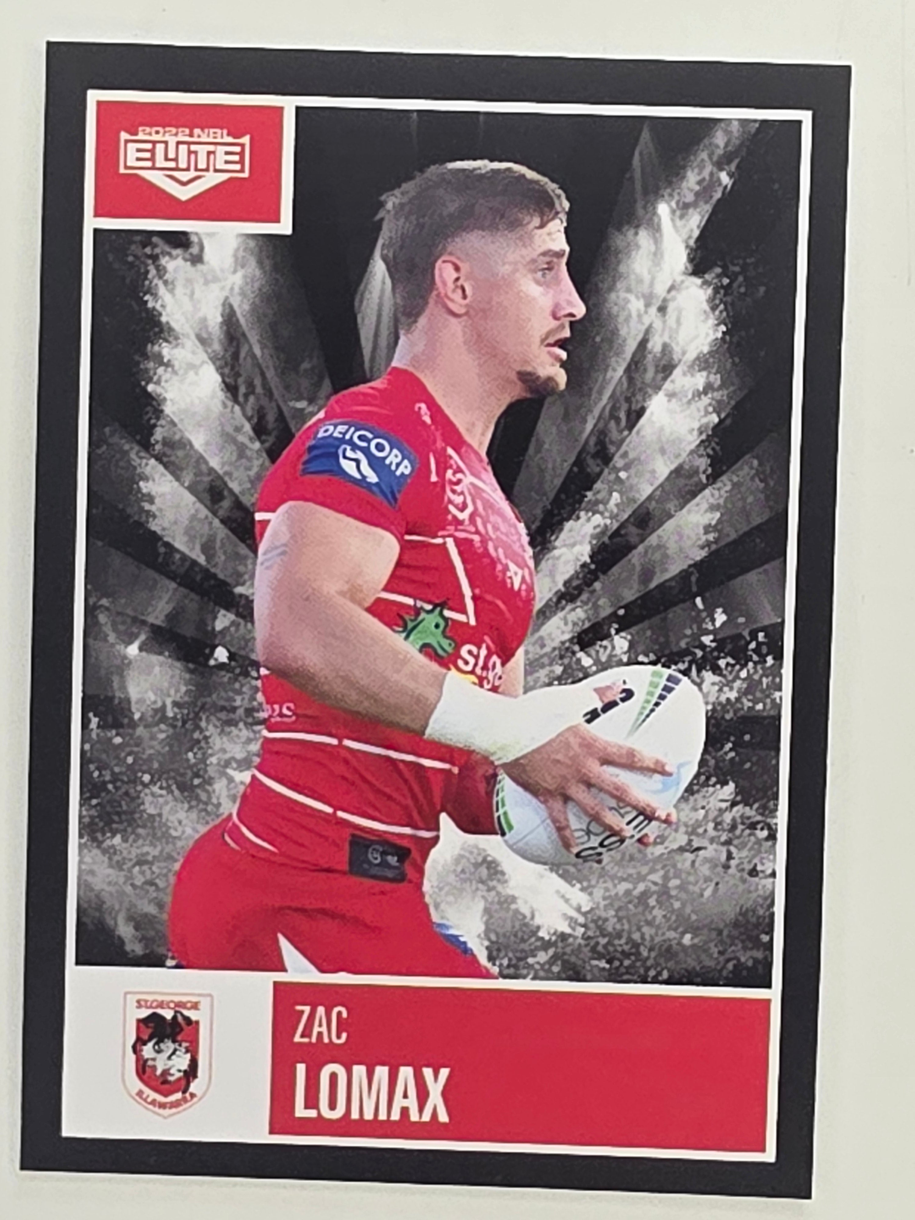 NRL 2022 Elite Base Card #113 Zac Lomax St George Illawarra Dragons