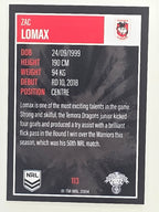 NRL 2022 Elite Base Card #113 Zac Lomax St George Illawarra Dragons