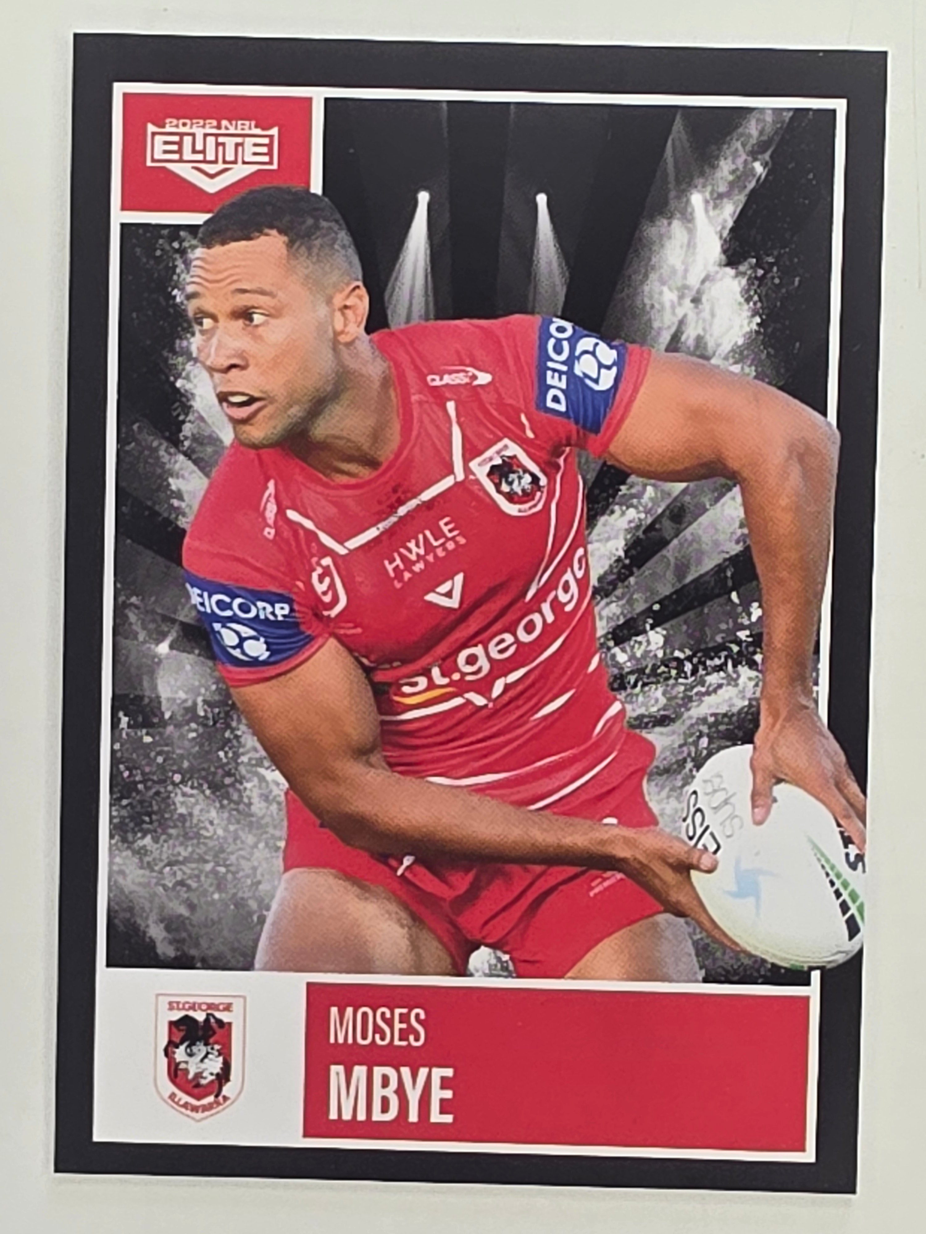 NRL 2022 Elite Base Card #114 Moses Mbye St George Illawarra Dragons