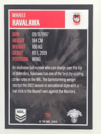 NRL 2022 Elite Base Card #116 Mikaele Ravalawa St George Illawarra Dragons