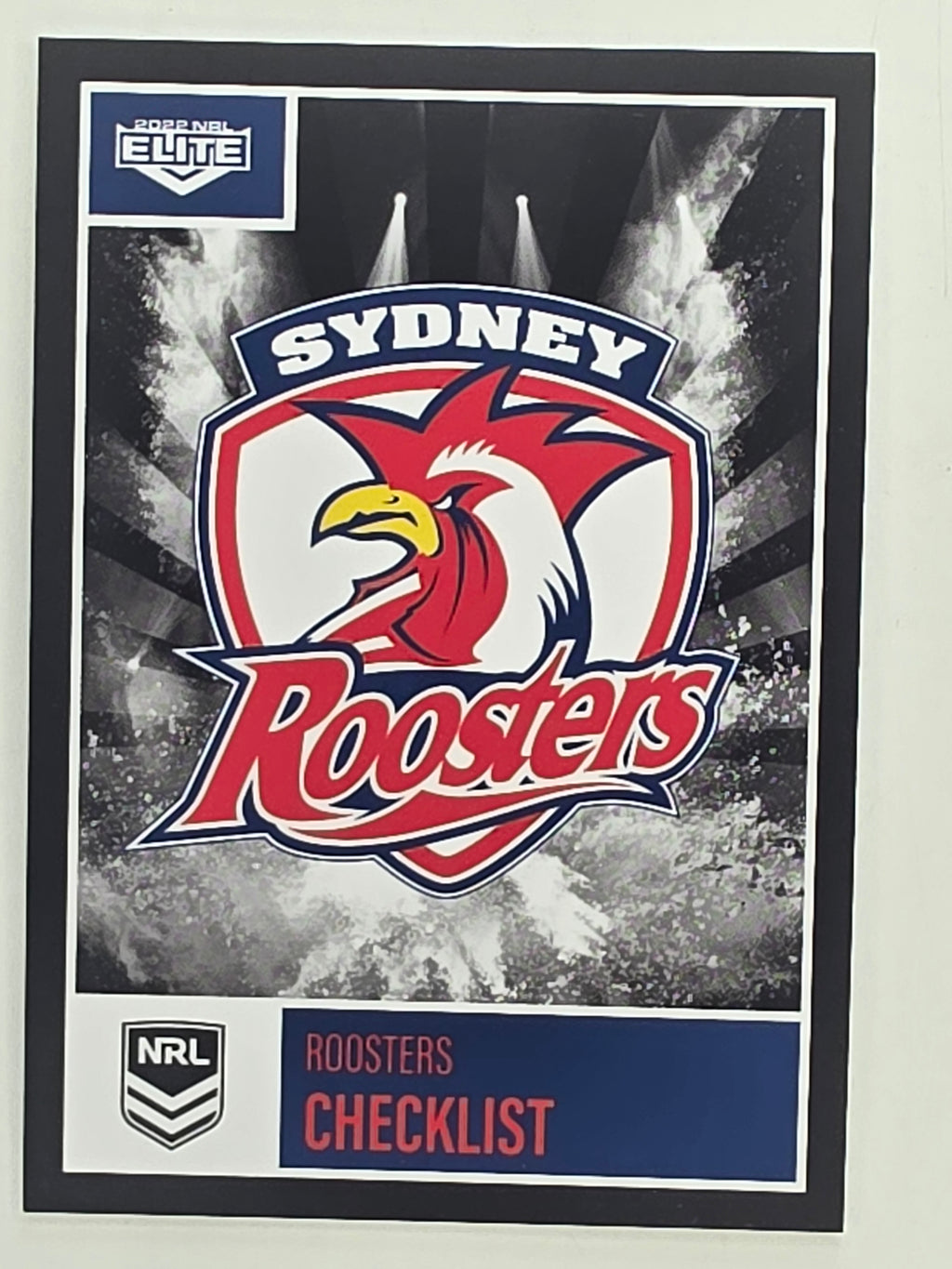 NRL 2022 Elite Base Card #118 Roosters Checklist Sydney Roosters
