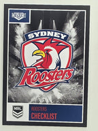 NRL 2022 Elite Base Card #118 Roosters Checklist Sydney Roosters