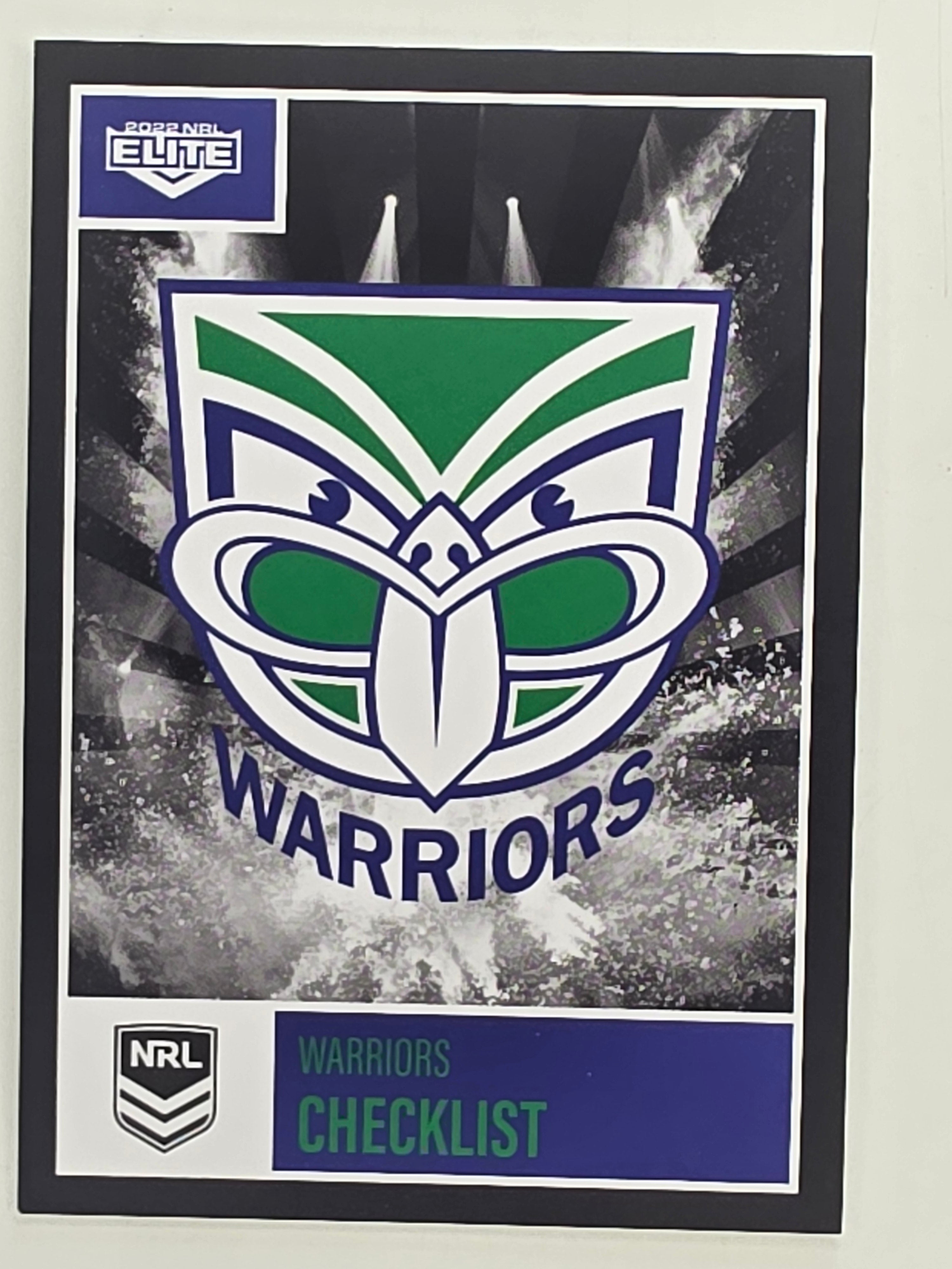 NRL 2022 Elite Base Card #127 Warriors Checklist New Zealand Warriors