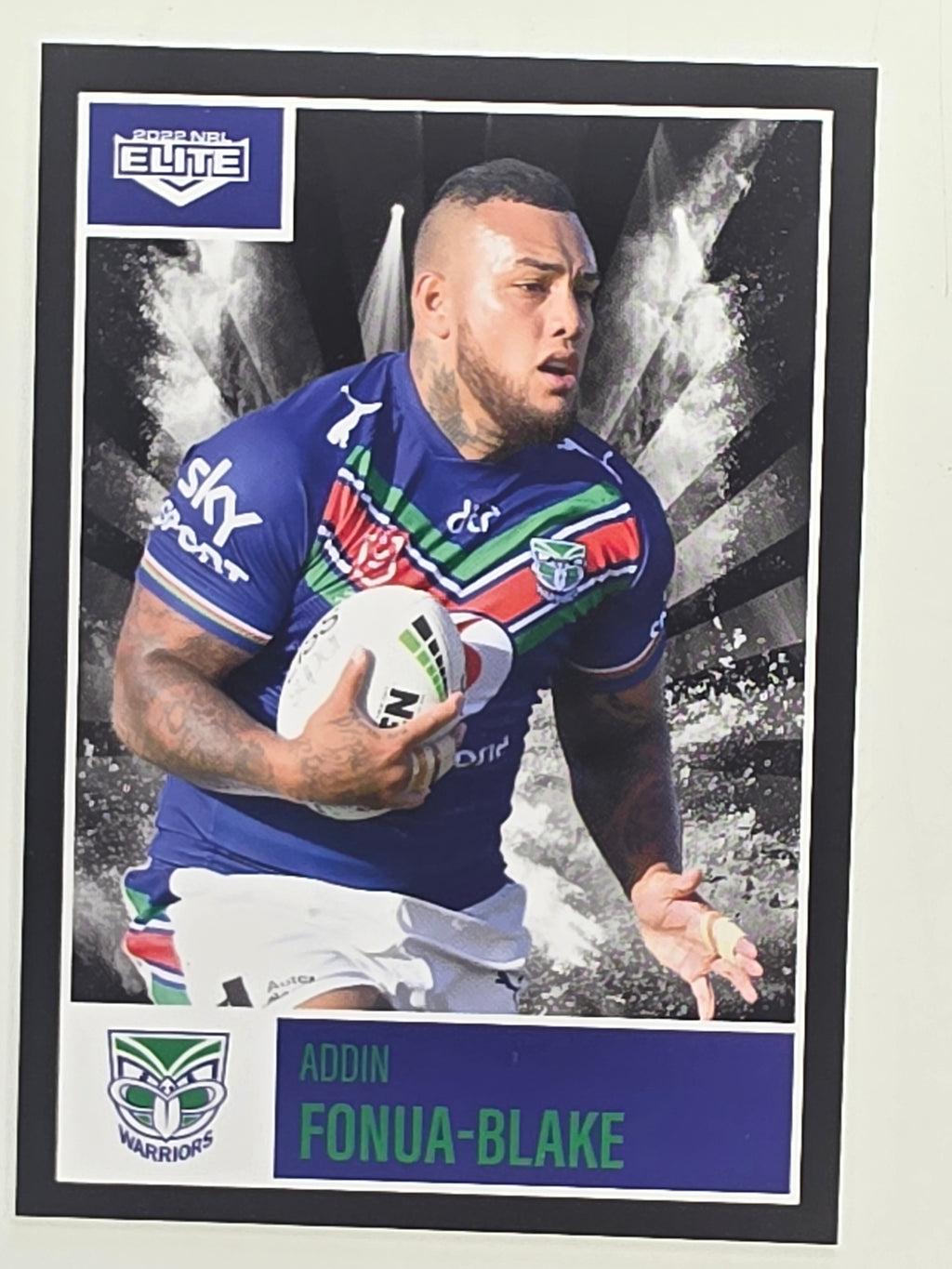NRL 2022 Elite Base Card #130 Addin Fonua-Blake New Zealand Warriors