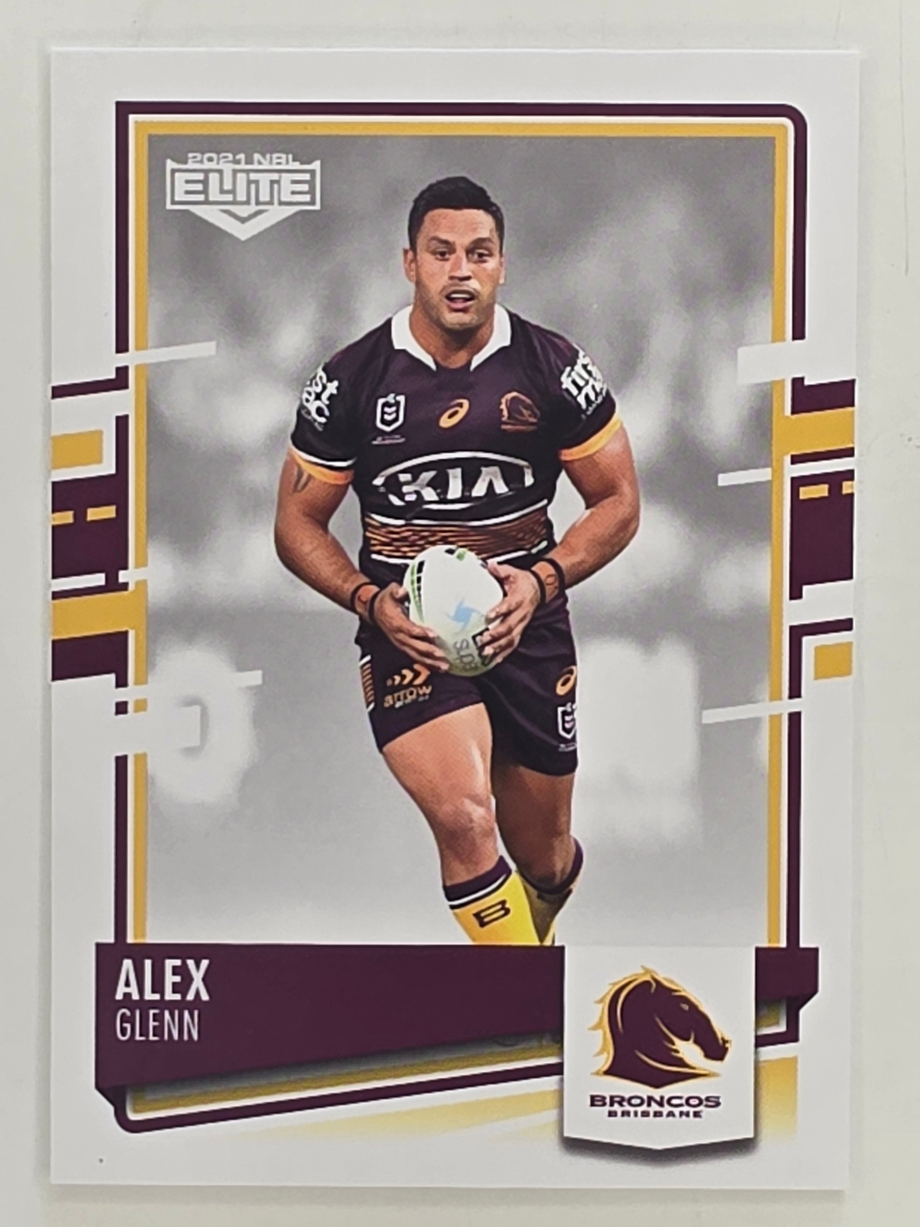 NRL 2021 Elite Base Card #006 Alex Glenn Brisbane Broncos
