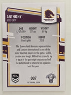 NRL 2021 Elite Base Card #007 Anthony Milford Brisbane Broncos