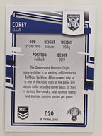NRL 2021 Elite Base Card #020 Corey Allan Canterbury Bankstown Bulldogs