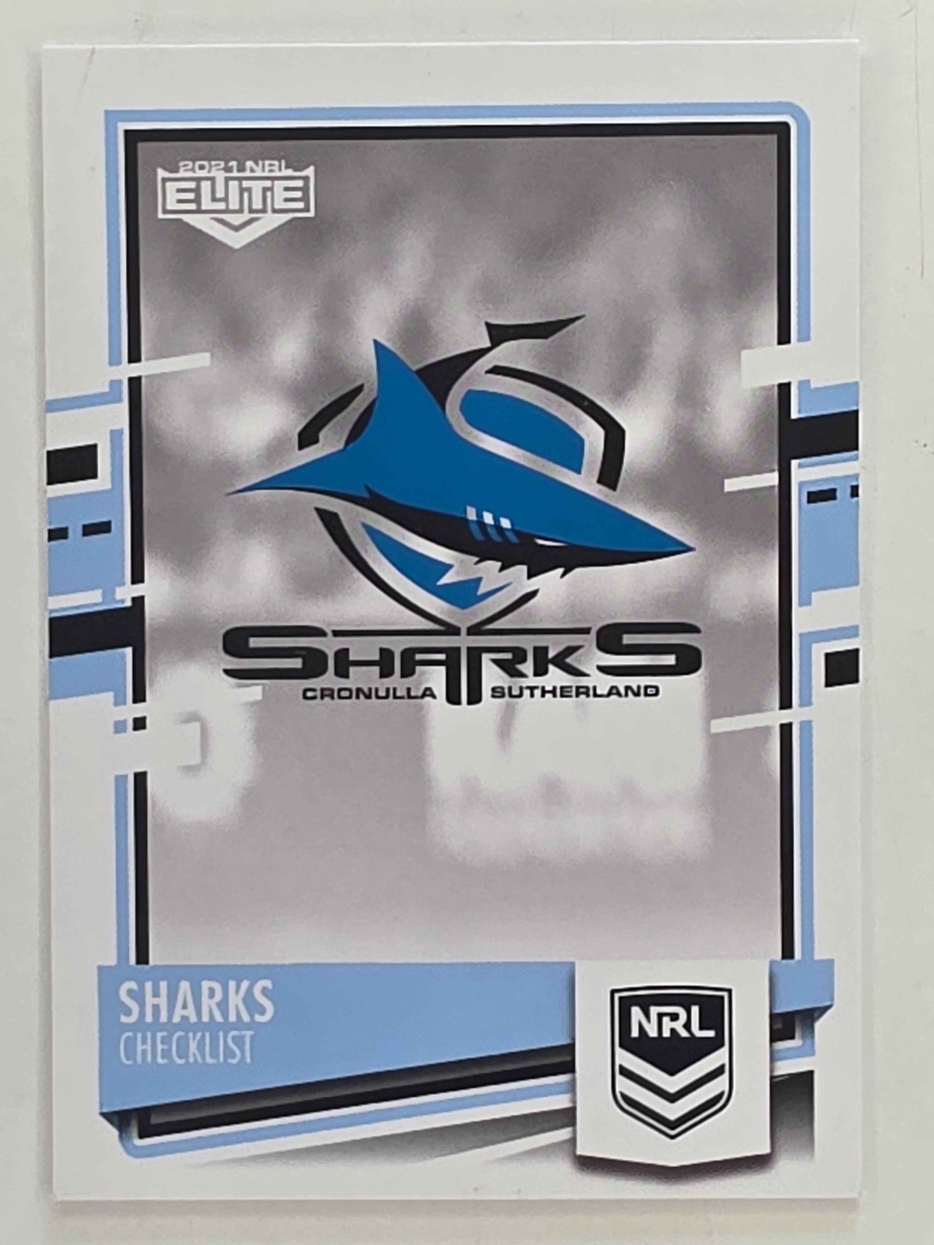 NRL 2021 Elite Base Card #028 Sharks Checklist Cronulla Sutherland Sharks