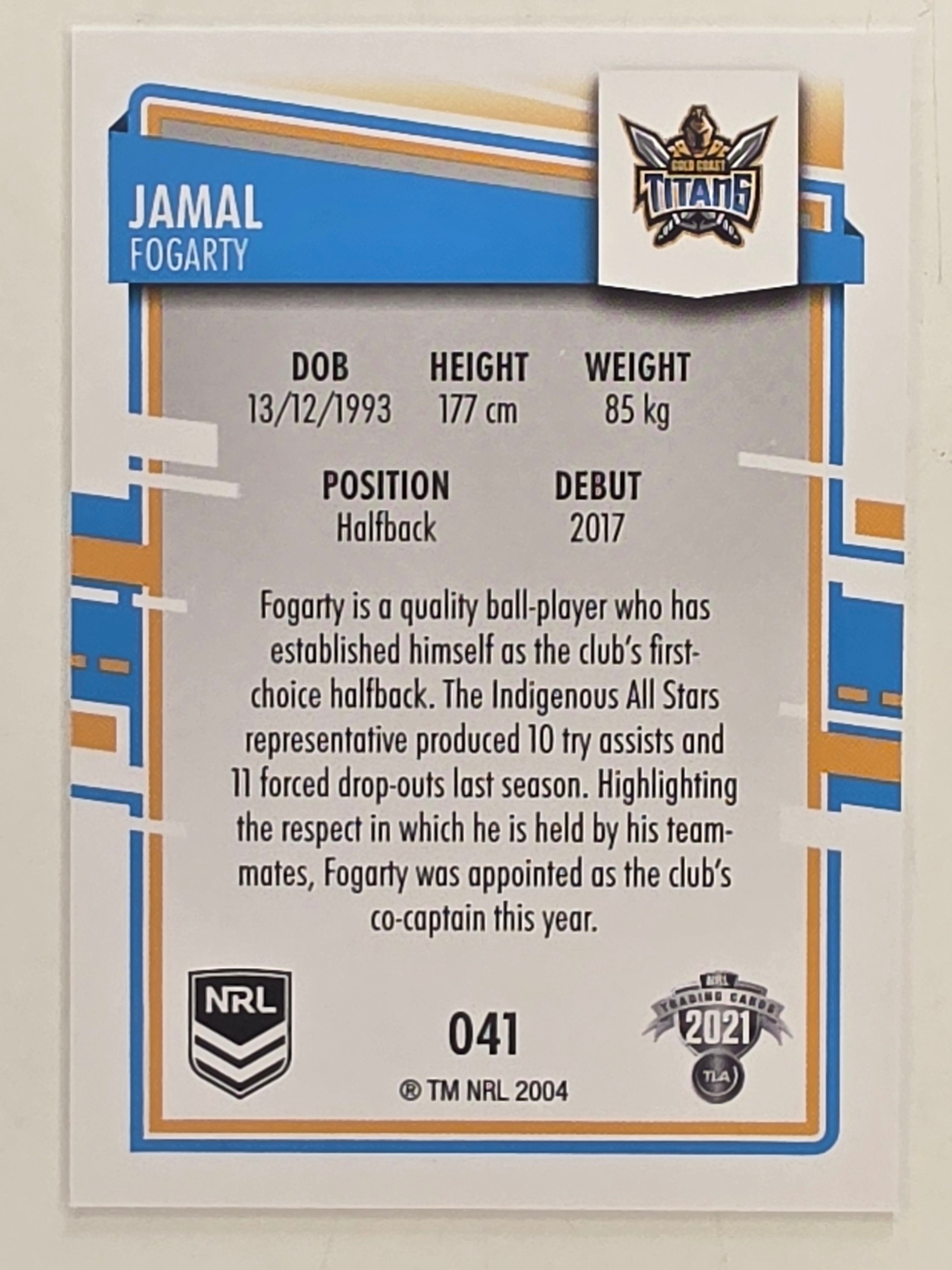 NRL 2021 Elite Base Card #041 Jamal Fogarty Gold Coast Titans
