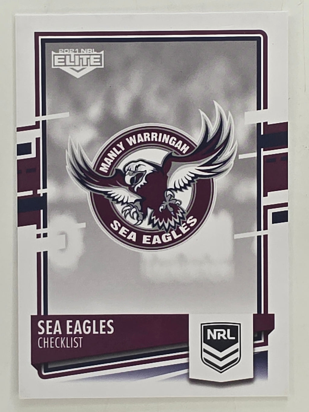 NRL 2021 Elite Base Card #046 Sea Eagles Checklist Manly Warringah Sea Eagles