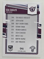 NRL 2021 Elite Base Card #046 Sea Eagles Checklist Manly Warringah Sea Eagles