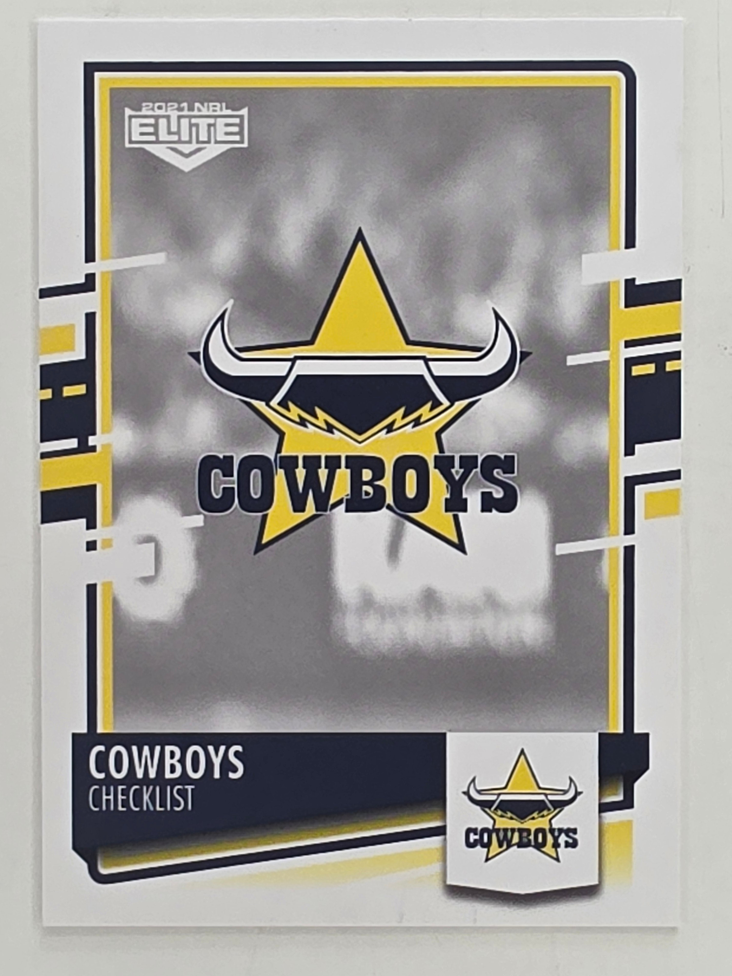 NRL 2021 Elite Base Card #073 Cowboys Checklist North Queensland Cowboys