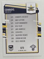 NRL 2021 Elite Base Card #073 Cowboys Checklist North Queensland Cowboys