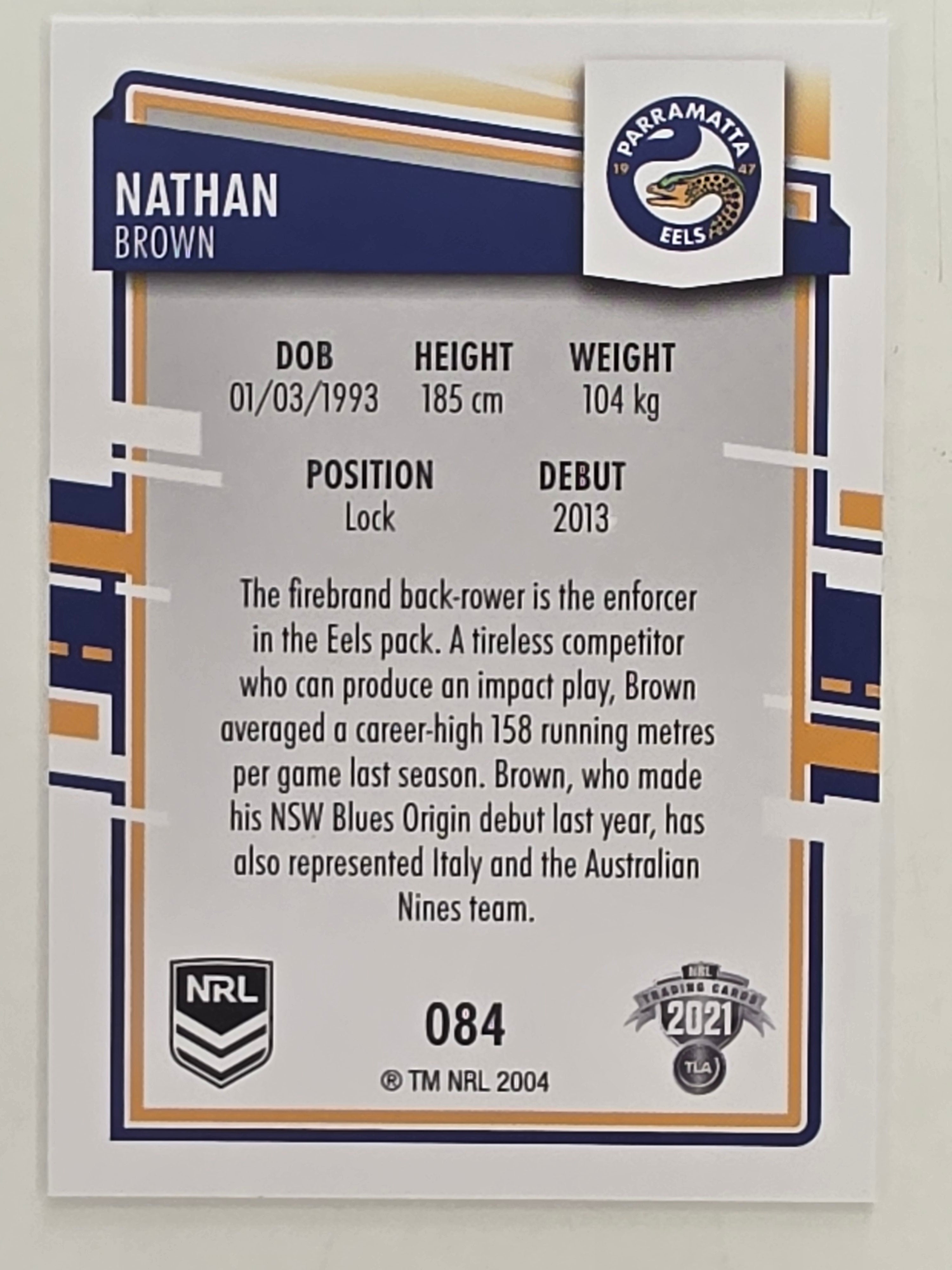 NRL 2021 Elite Base Card #084 Nathan Brown Parramatta Eels