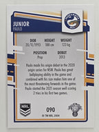 NRL 2021 Elite Base Card #090 Junior Paulo Parramatta Eels