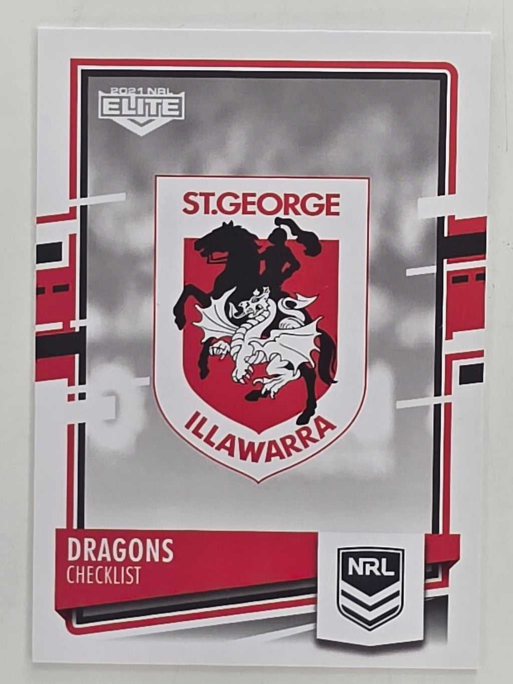 NRL 2021 Elite Base Card #109 Dragons Checklist St George Illawarra Dragons