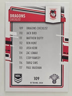 NRL 2021 Elite Base Card #109 Dragons Checklist St George Illawarra Dragons