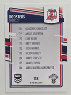 NRL 2021 Elite Base Card #118 Roosters Checklist Sydney Roosters