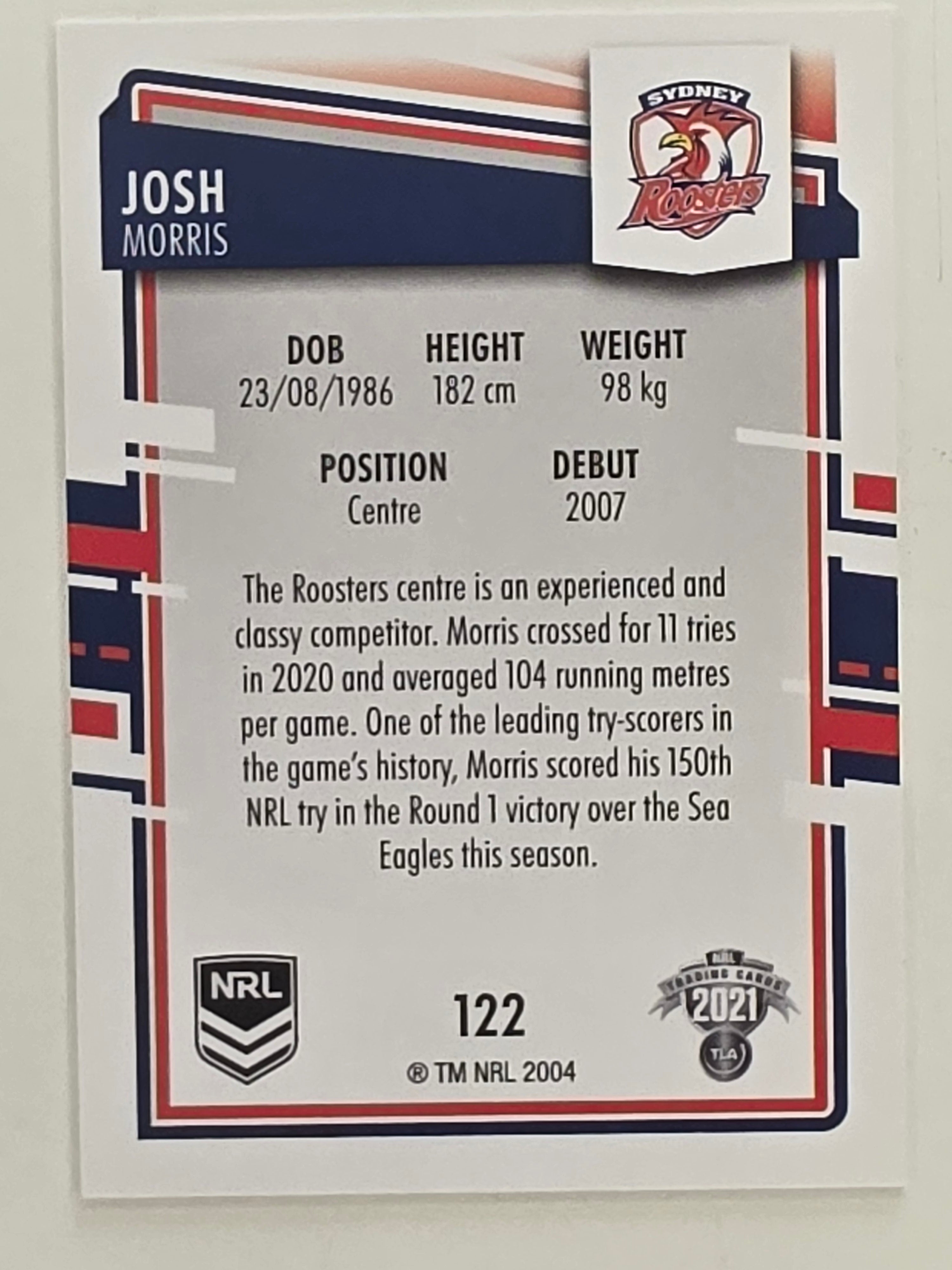 NRL 2021 Elite Base Card #122 Josh Morris Sydney Roosters