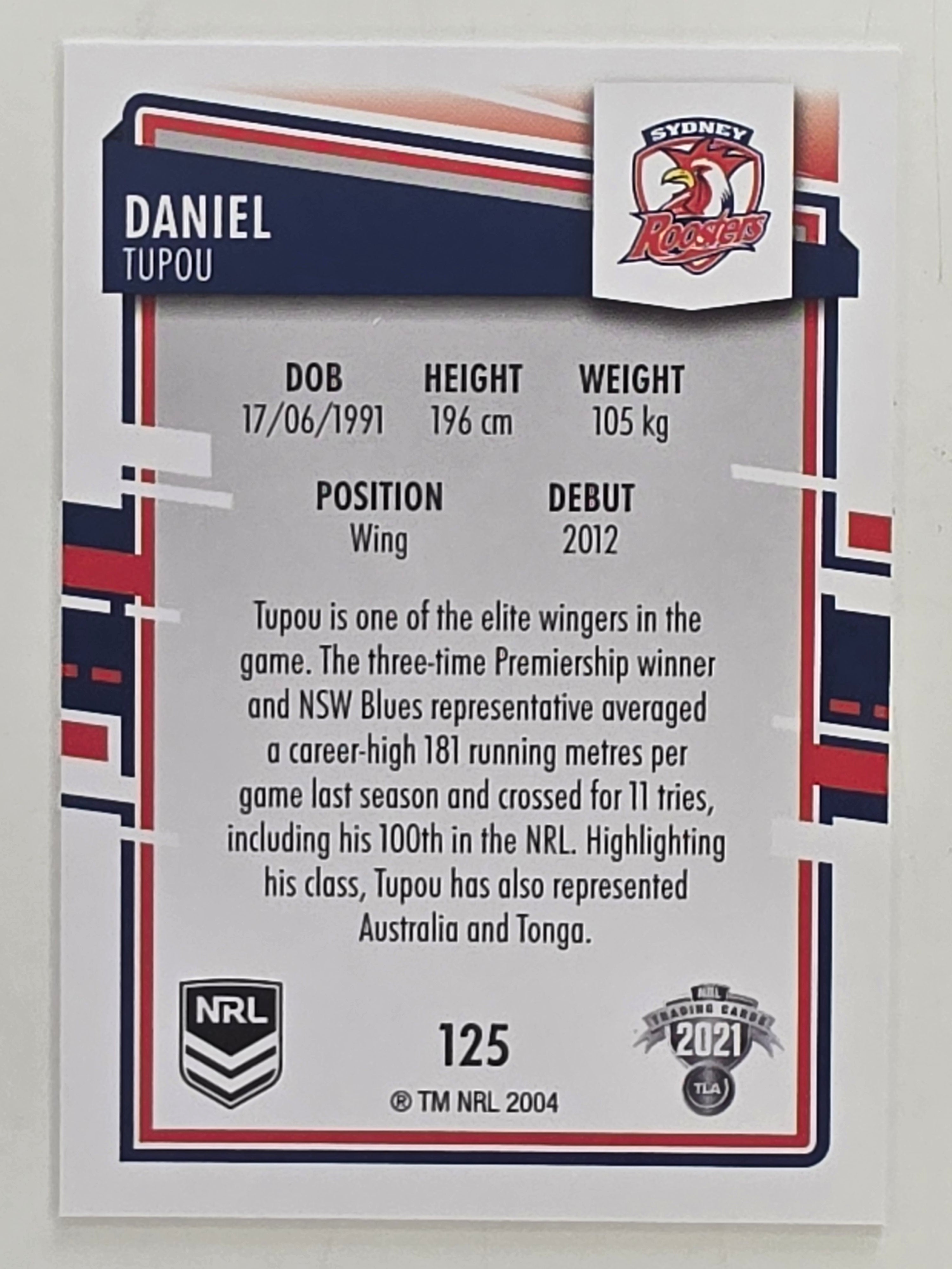 NRL 2021 Elite Base Card #125 Daniel Tupou Sydney Roosters
