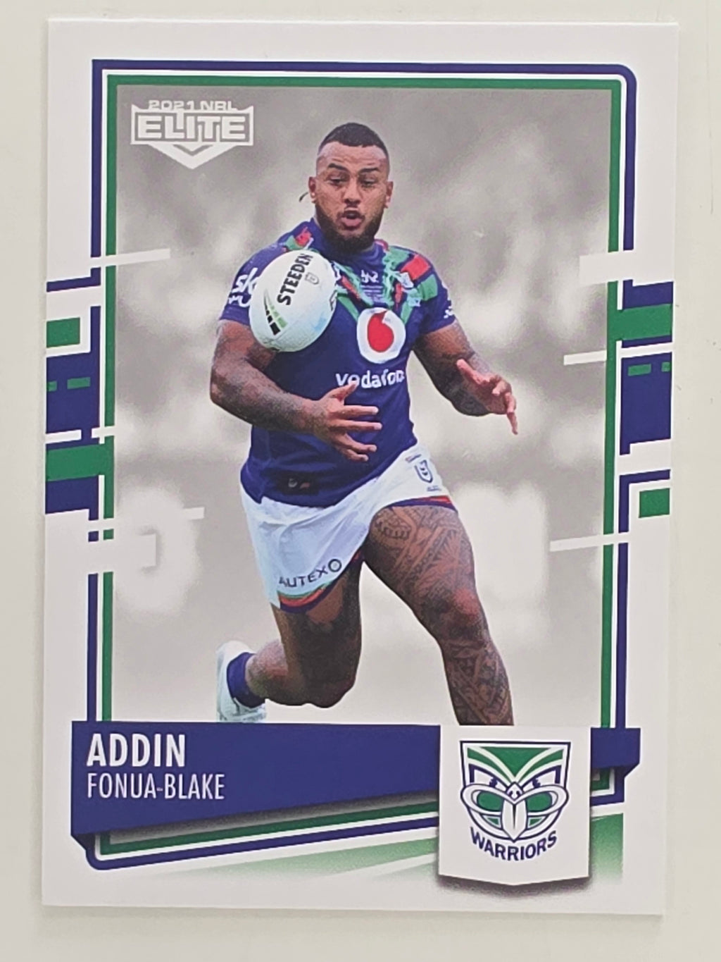 NRL 2021 Elite Base Card #128 Addin Fonua-Blake New Zealand Warriors