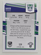 NRL 2021 Elite Base Card #129 David Fusitu’a New Zealand Warriors