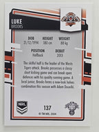 NRL 2021 Elite Base Card #137 Luke Brooks Wests Tigers