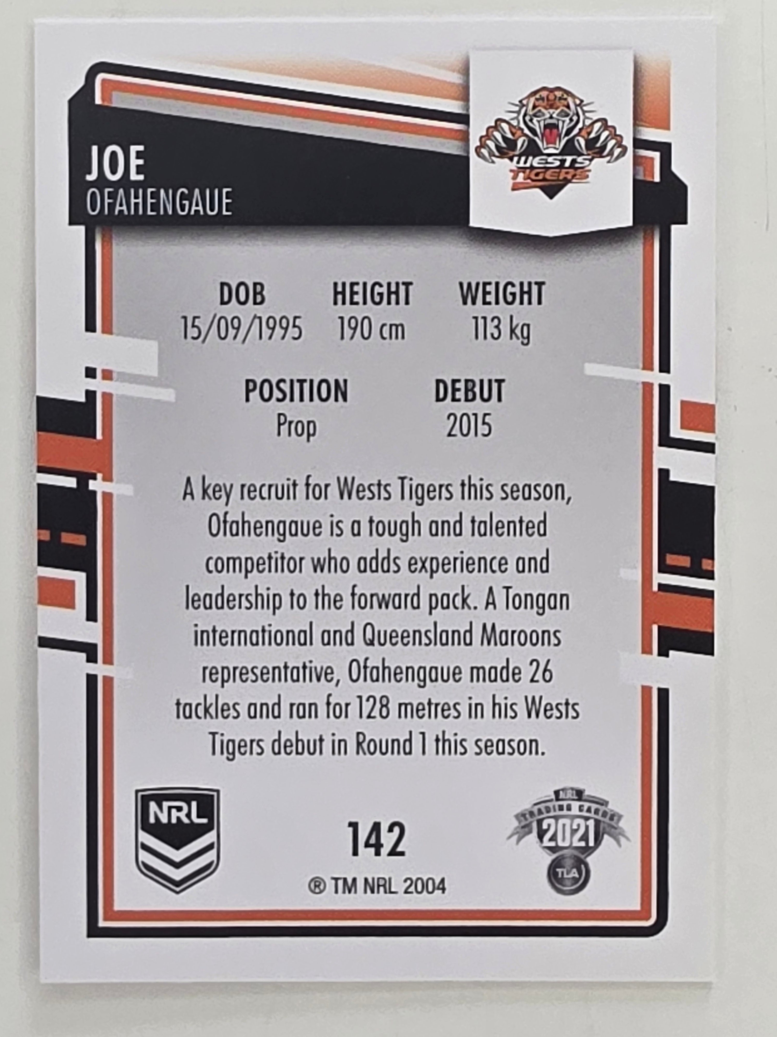 NRL 2021 Elite Base Card #142 Joe Ofahengaue Wests Tigers