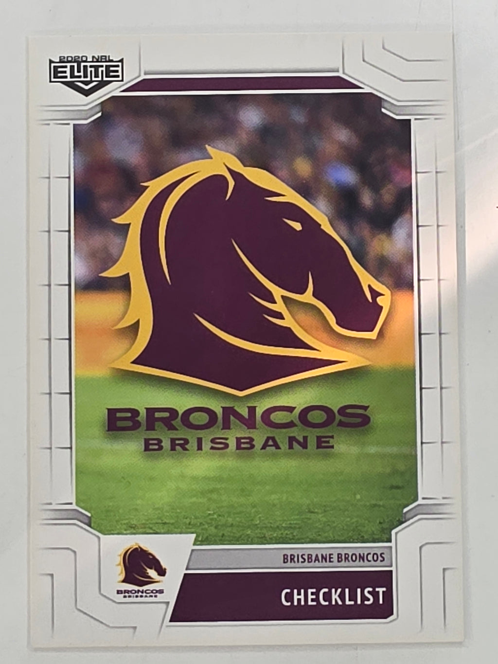 NRL 2020 Elite Base Card #001 Checklist Brisbane Broncos