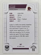 NRL 2020 Elite Base Card #007 Jamayne Isaako Brisbane Broncos