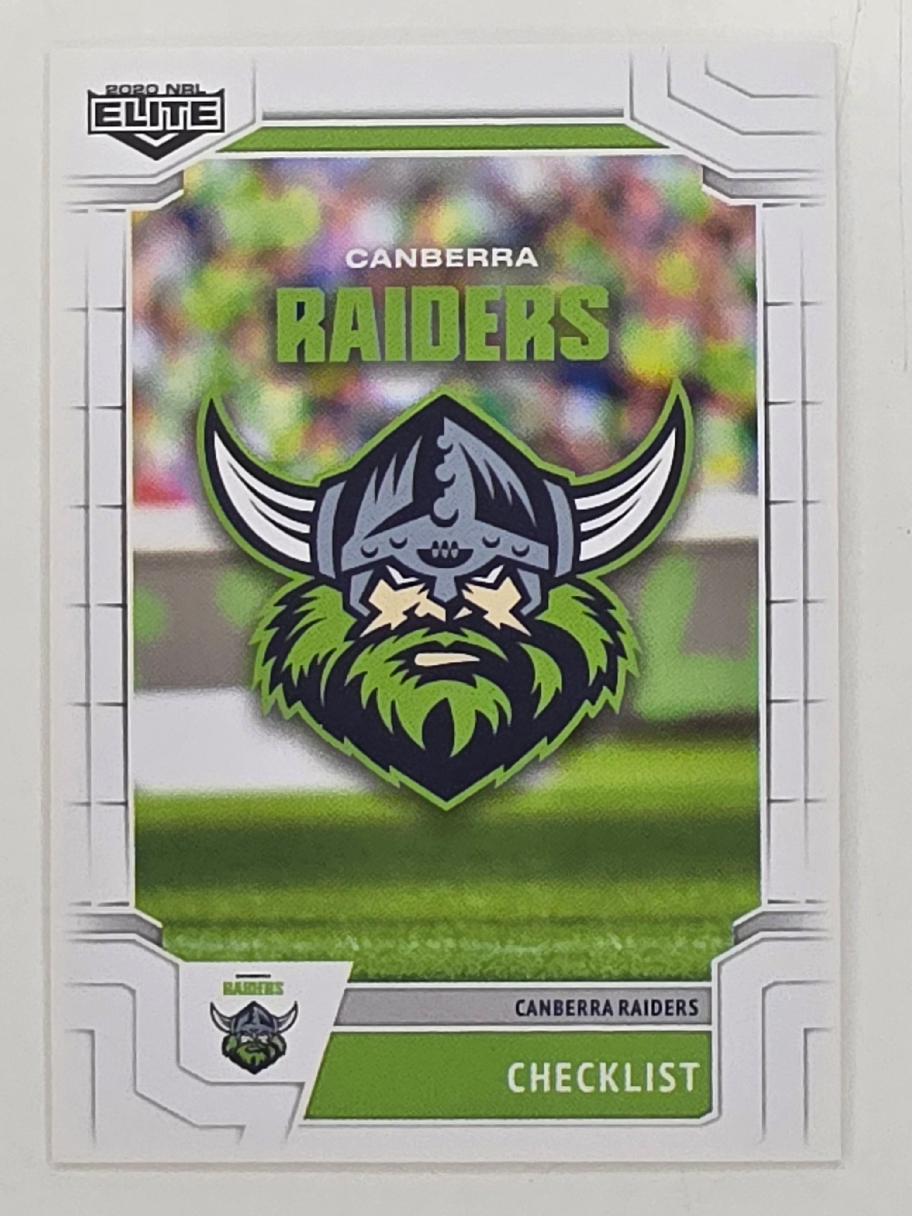NRL 2020 Elite Base Card #010 Checklist Canberra Raiders