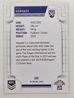 NRL 2020 Elite Base Card #020 Will Hopoate Canterbury Bankstown Bulldogs