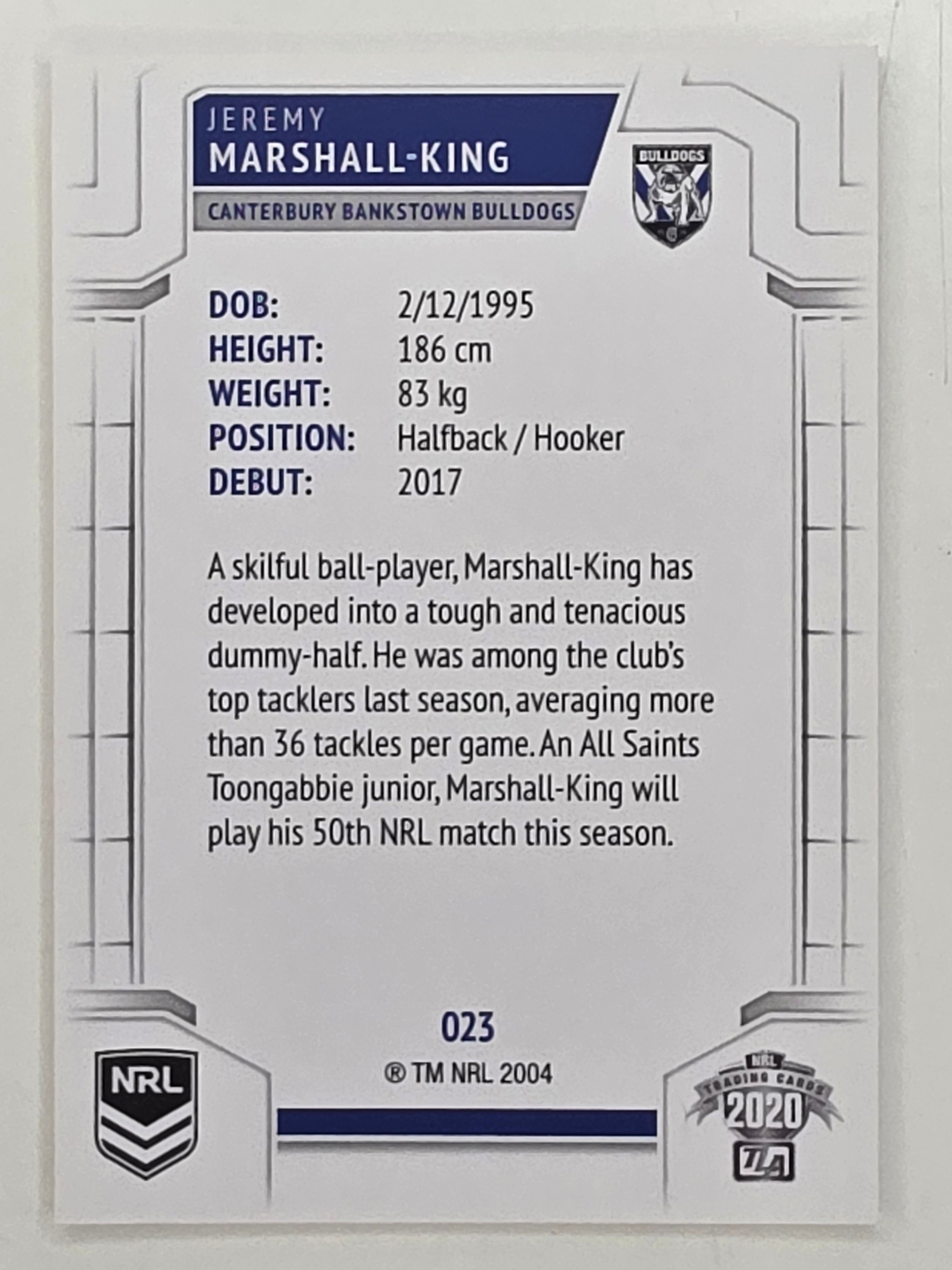 NRL 2020 Elite Base Card #023 Jeremy Marshall-King Canterbury Bankstown Bulldogs