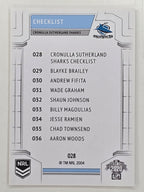 NRL 2020 Elite Base Card #028 Checklist Cronulla Sutherland Sharks