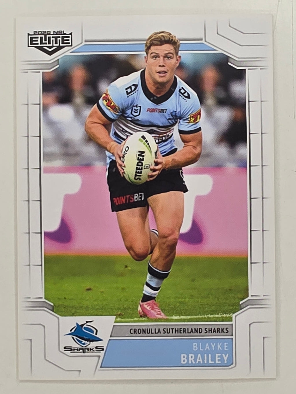 NRL 2020 Elite Base Card #029 Blayke Brailey Cronulla Sutherland Sharks