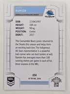 NRL 2020 Elite Base Card #034 Jesse Ramien Cronulla Sutherland Sharks