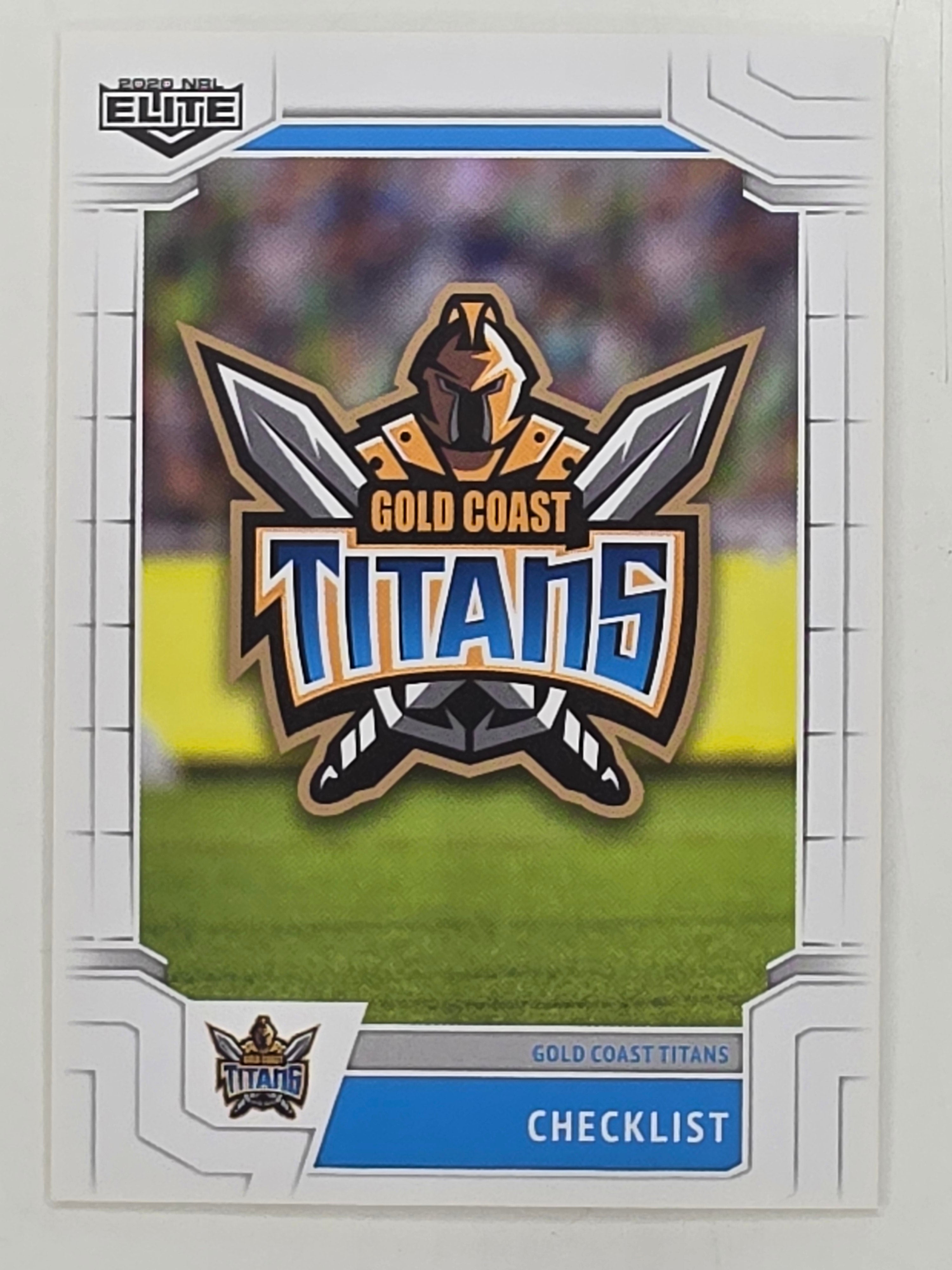NRL 2020 Elite Base Card #037 Checklist Gold Coast Titans