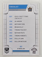 NRL 2020 Elite Base Card #037 Checklist Gold Coast Titans