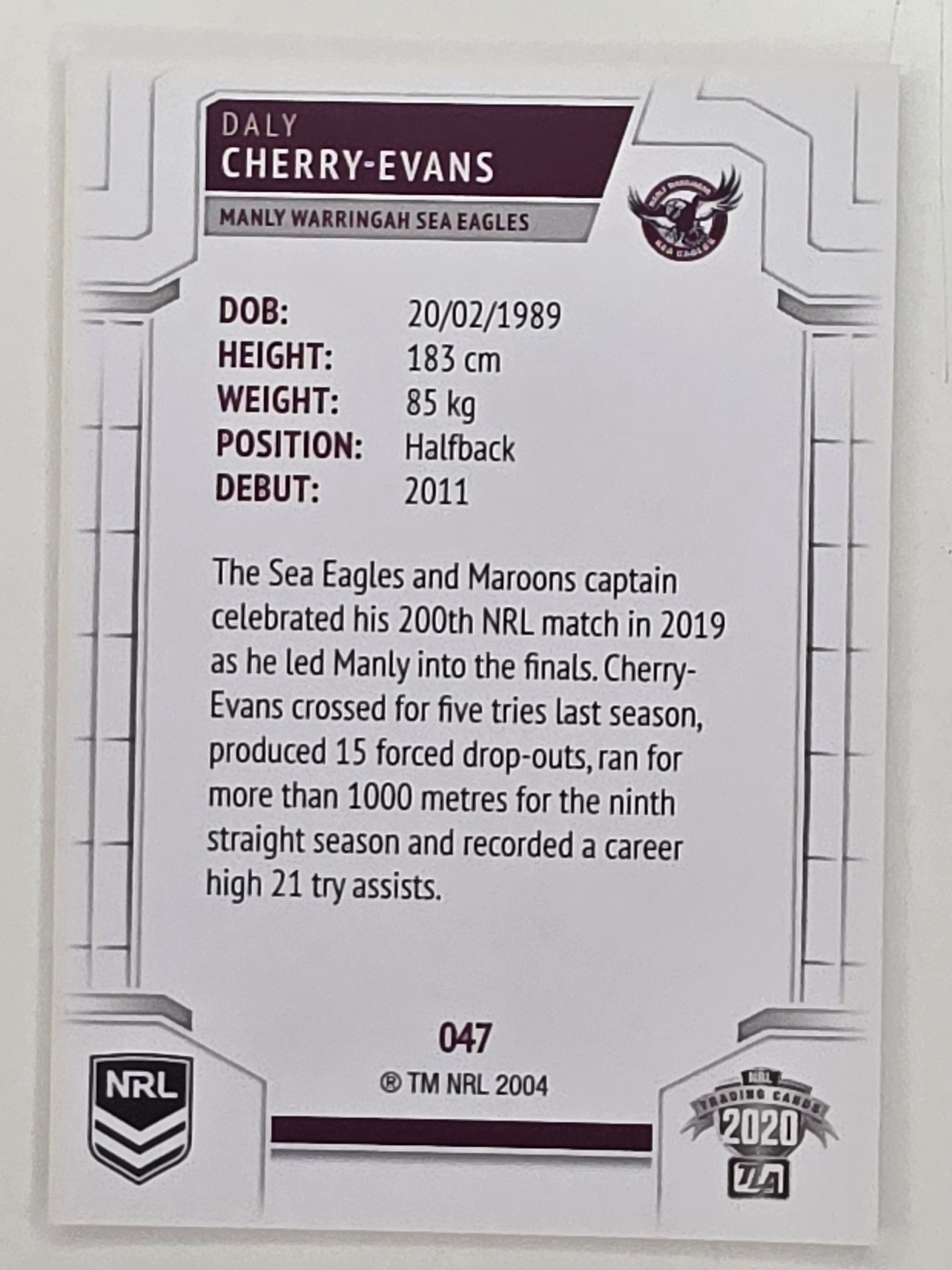 NRL 2020 Elite Base Card #047 Daly Cherry-Evans Manly Warringah Sea Eagles