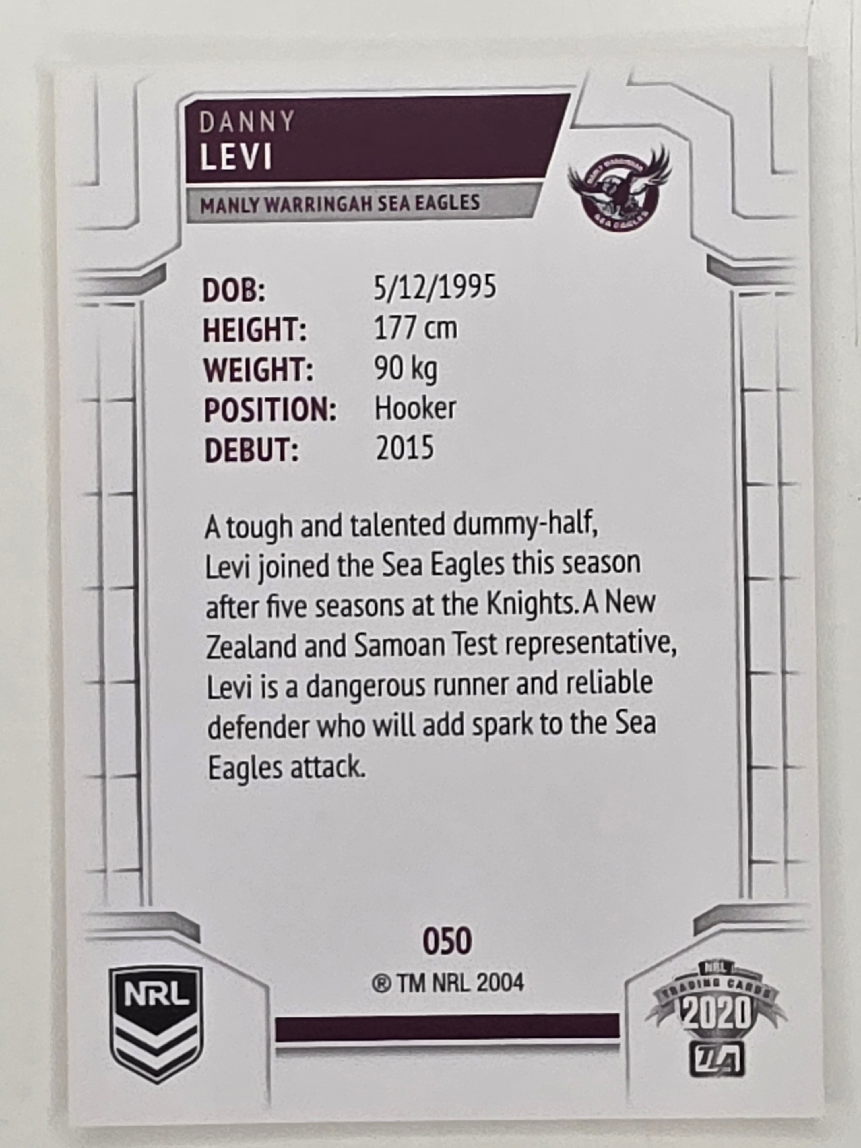 NRL 2020 Elite Base Card #050 Danny Levi Manly Warringah Sea Eagles