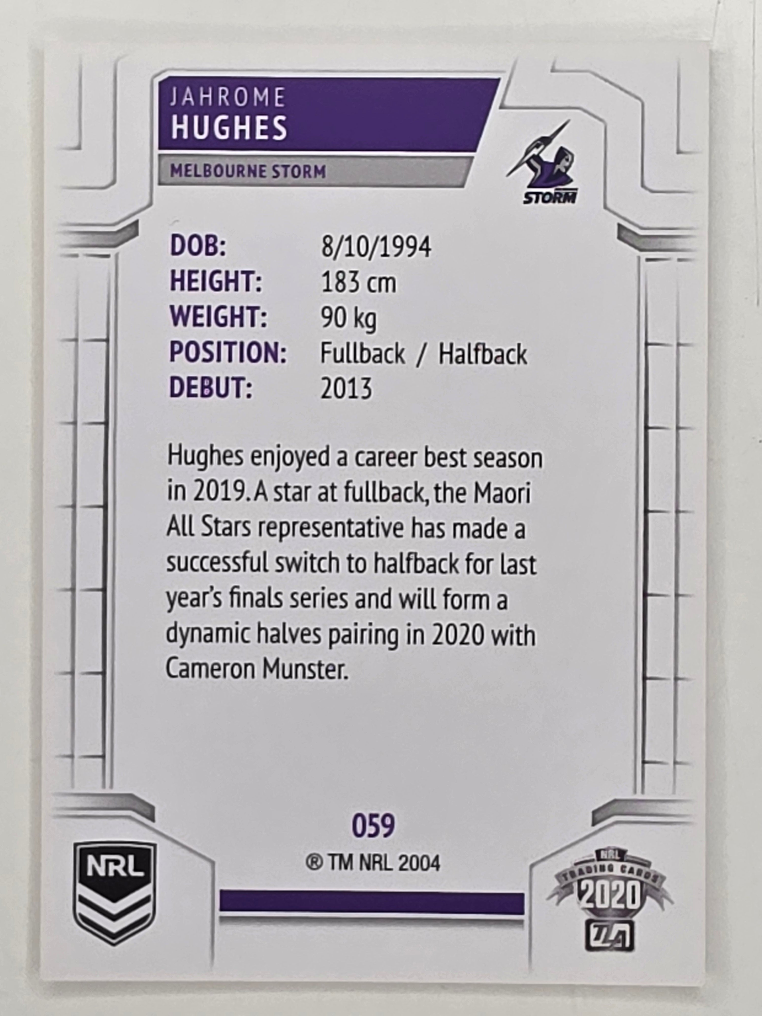 NRL 2020 Elite Base Card #059 Jahrome Hughes Melbourne Storm