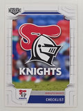 NRL 2020 Elite Base Card #064 Checklist Newcastle Knights