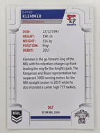 NRL 2020 Elite Base Card #067 David Klemmer Newcastle Knights