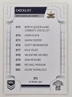 NRL 2020 Elite Base Card #073 Checklist North Queensland Cowboys