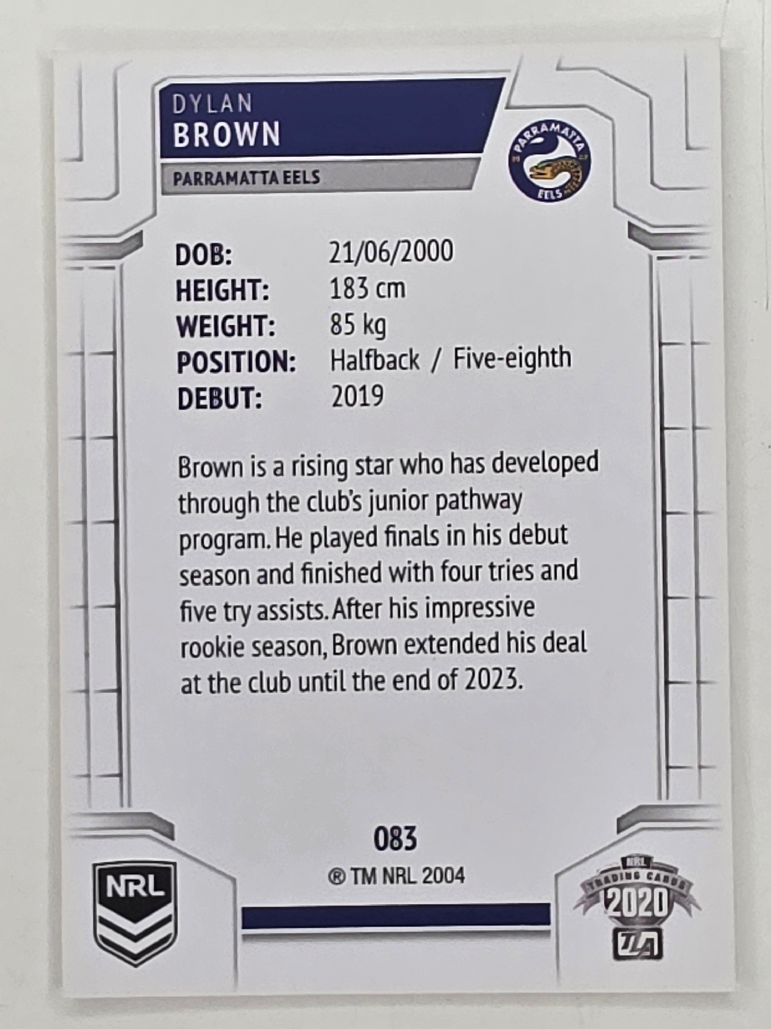 NRL 2020 Elite Base Card #083 Dylan Brown Parramatta Eels