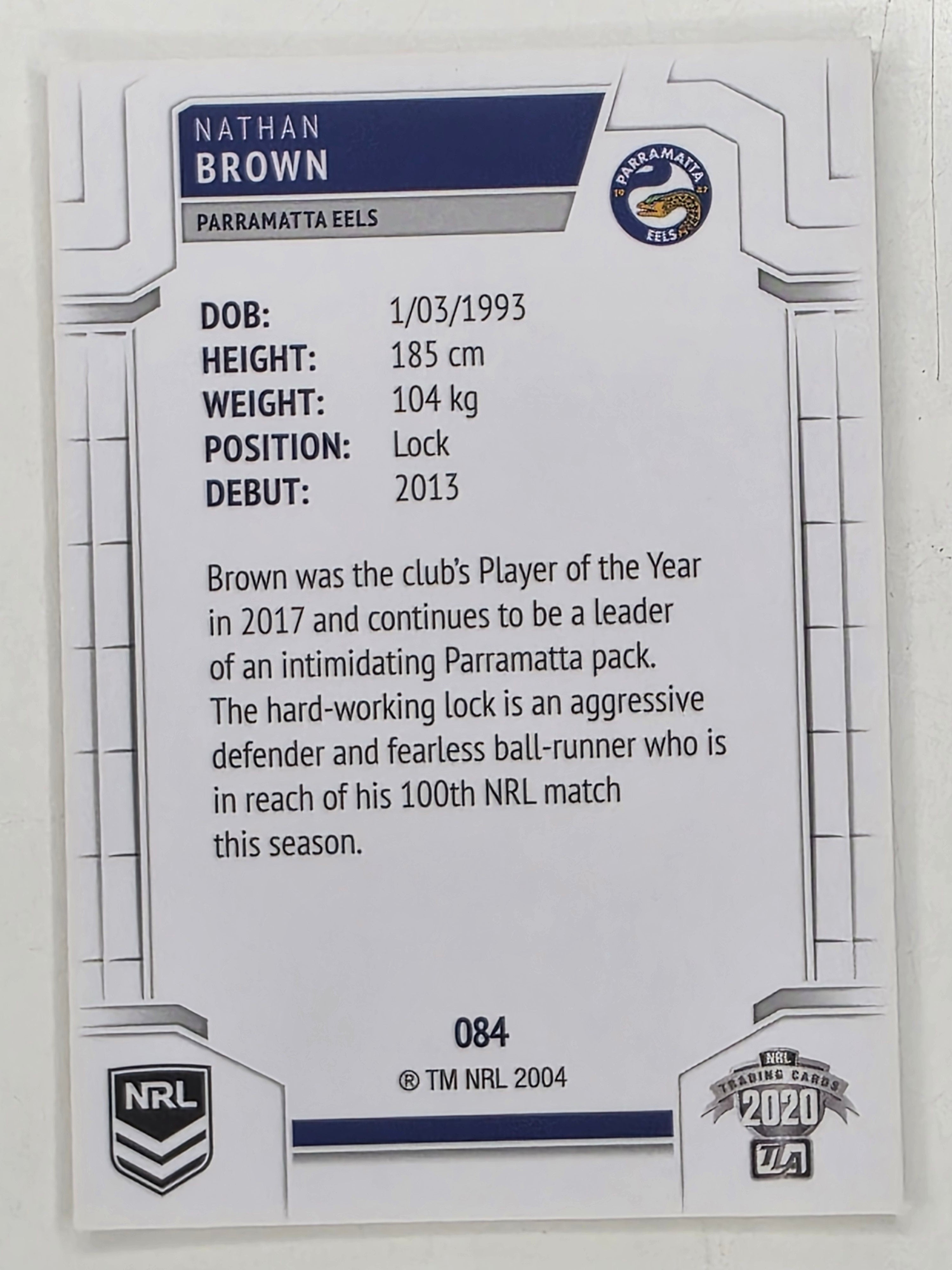 NRL 2020 Elite Base Card #084 Nathan Brown Parramatta Eels