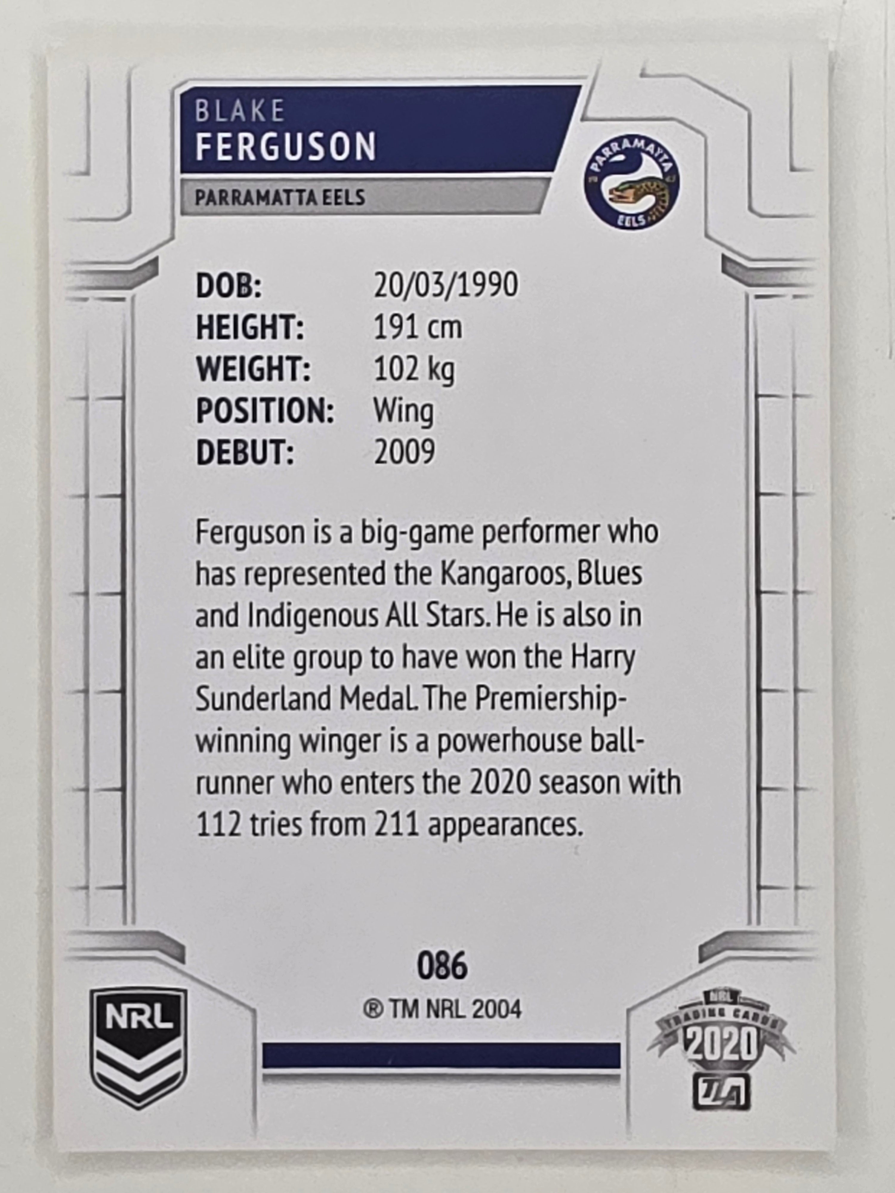 NRL 2020 Elite Base Card #086 Blake Ferguson Parramatta Eels