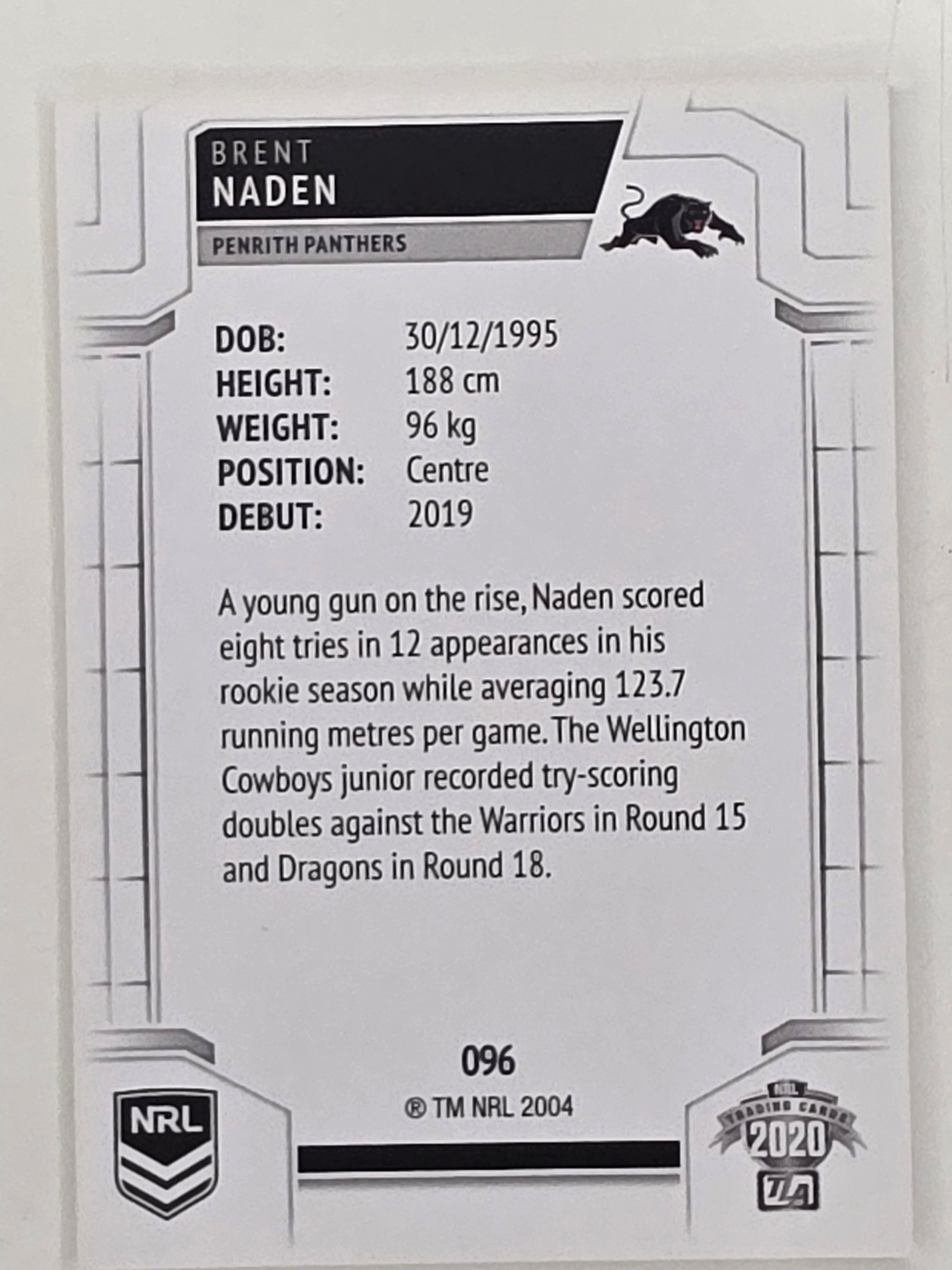 NRL 2020 Elite Base Card #096 Brent Naden Penrith Panthers